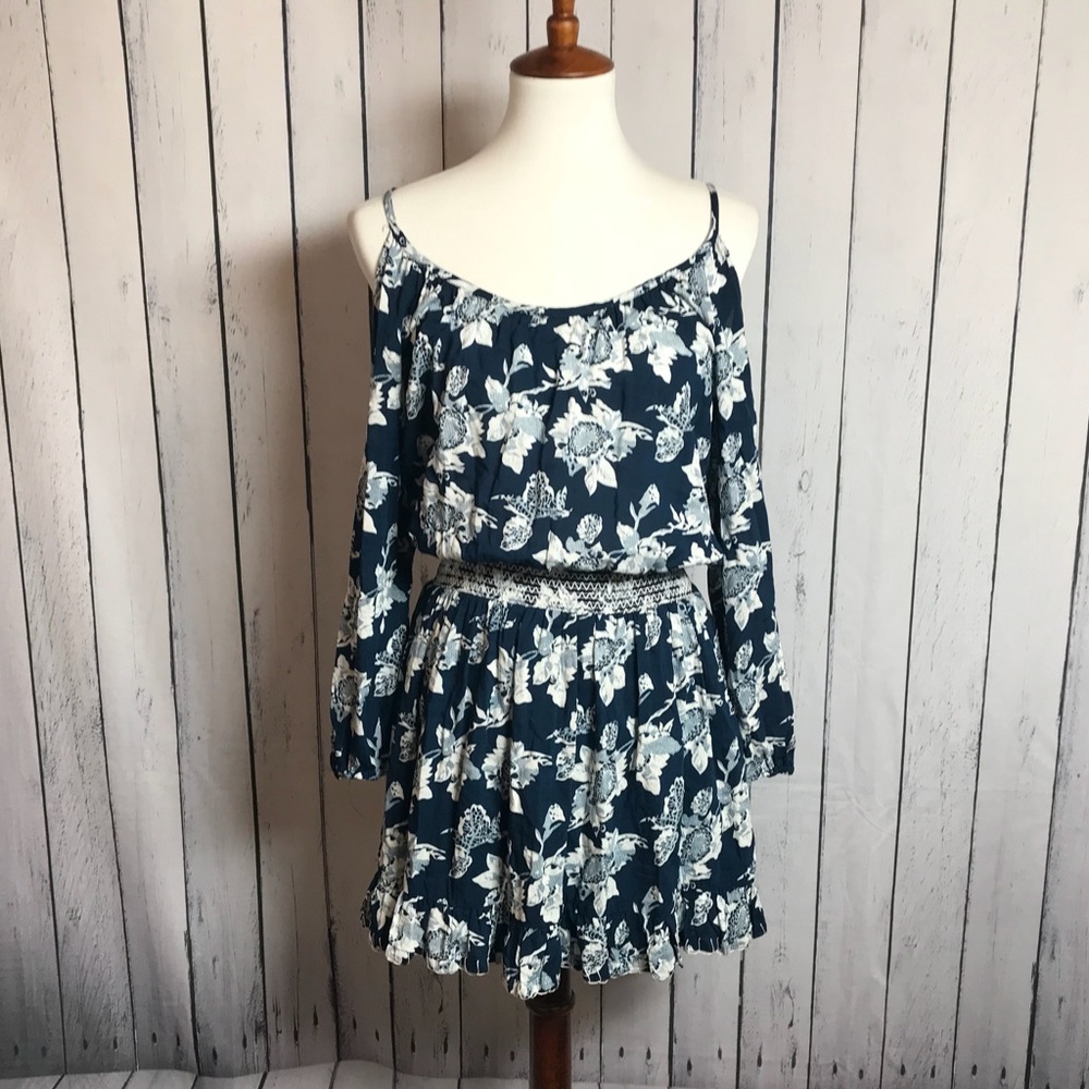 Fun & Flirty Floral Cold Shoulder Cinched Dress